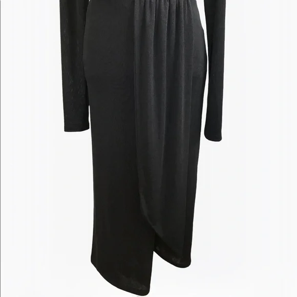 Good American Shimmer Long Sleeve Faux Wrap Dress - M - Picture 8 of 16